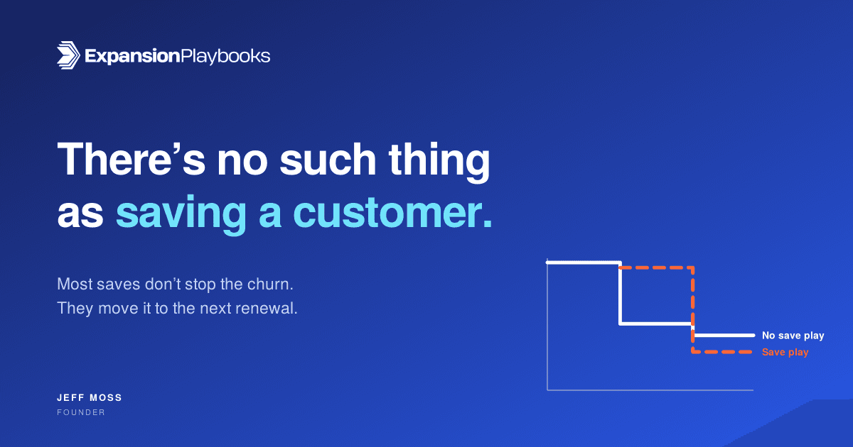 There's no such thing as saving a customer. Most saves don't stop the churn. They move it to the next renewal.